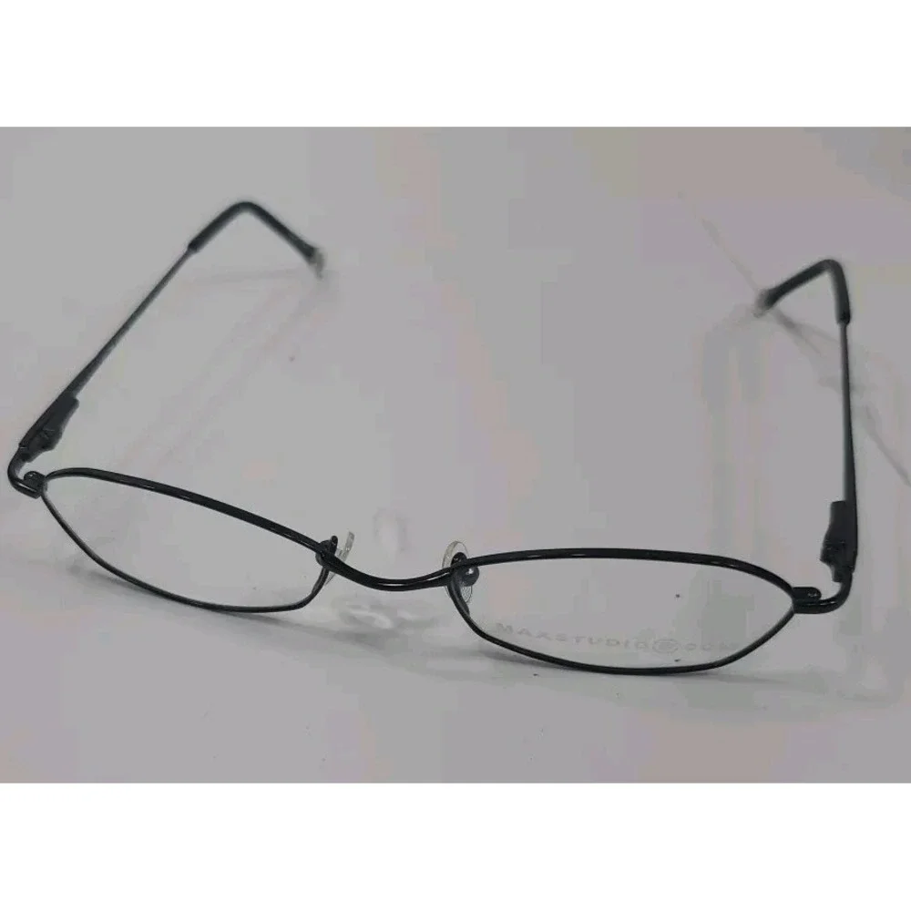 Max Studio MX115 Eyeglasses Frames Black 49 18 135 Oval Wire Rim NWT Office